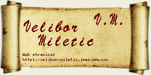Velibor Miletić vizit kartica